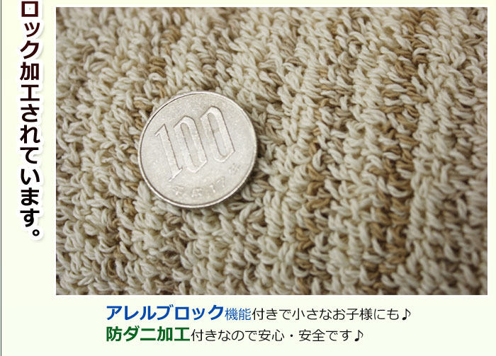 綿100%ラグカ-ペット コットンスマート(S)【60%OFF】日本製、アレルブロック・防ダニ加工付き