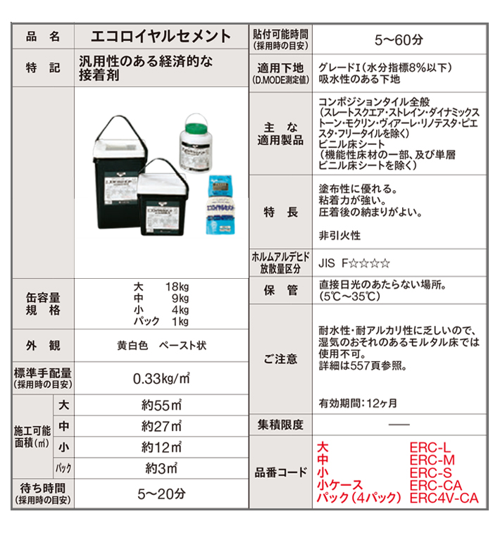 東リ 床材 施工用 接着剤 エコロイヤル 少量 業務用