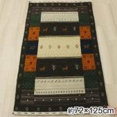 インドギャベ ギャベ絨毯 ギャッベ ウール ギャベマット マットサイズ ロリバフ LB20-2147(Y) 約72×125cm マルチカラー