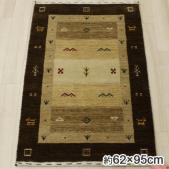 インドギャベ ギャベ絨毯 ギャッベ ウール ギャベマット マットサイズ ロリバフ LB21-2223(Y) 約62×95cm マルチカラー